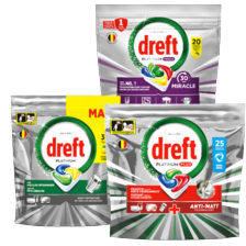Dreft Platinum+ vaatwascapsules